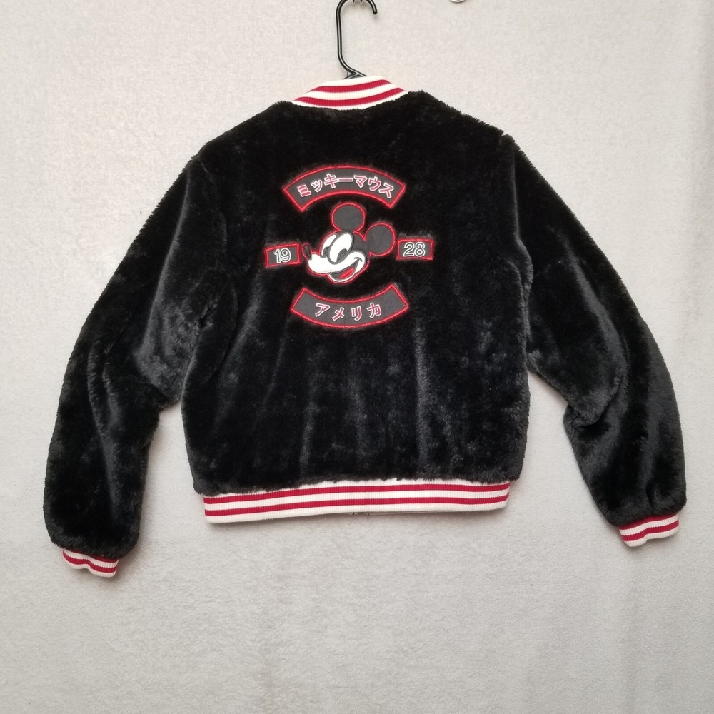 Disney X Forever 21 Disney Faux Fur Mickey Mouse Black‎ Jacket Size Adult Small